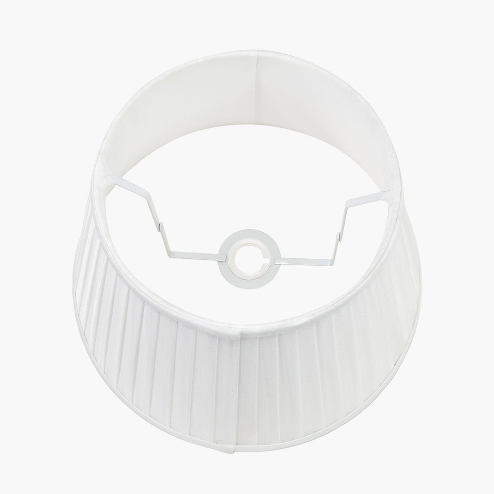 Lyndon 30cm Ivory Silk Mix Knife Pleat Tapered Lampshade
