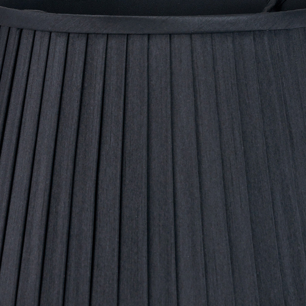 Lyndon 30cm Black Silk Mix Knife Pleat Tapered Lampshade