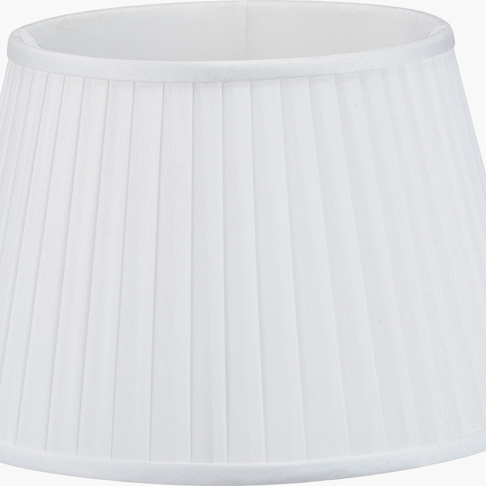 Lyndon 40cm Ivory Poly Cotton Knife Pleat Shade