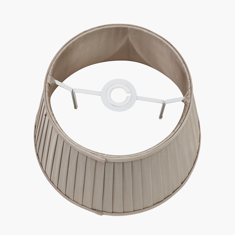Lyndon 40cm Taupe Poly Cotton Knife Pleat Shade } OUTLET