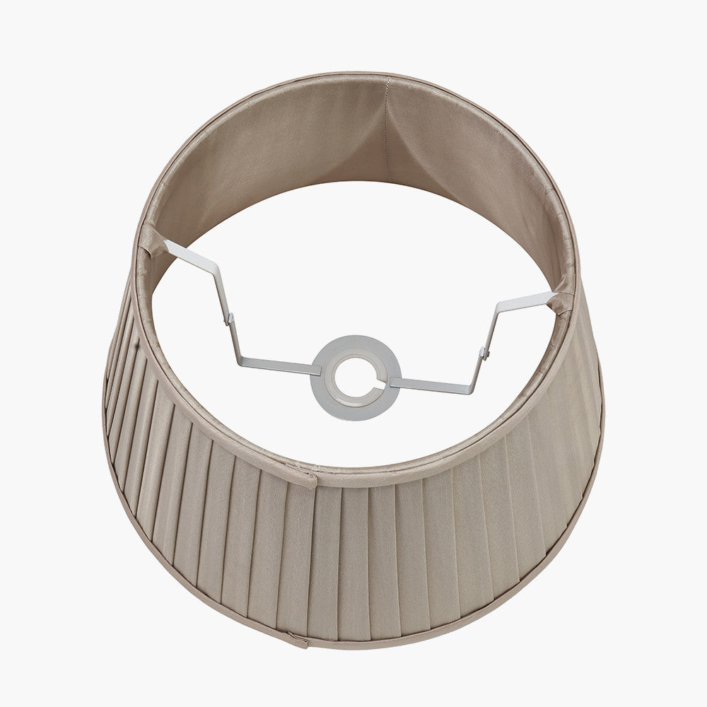 Lyndon 40cm Taupe Poly Cotton Knife Pleat Shade } OUTLET