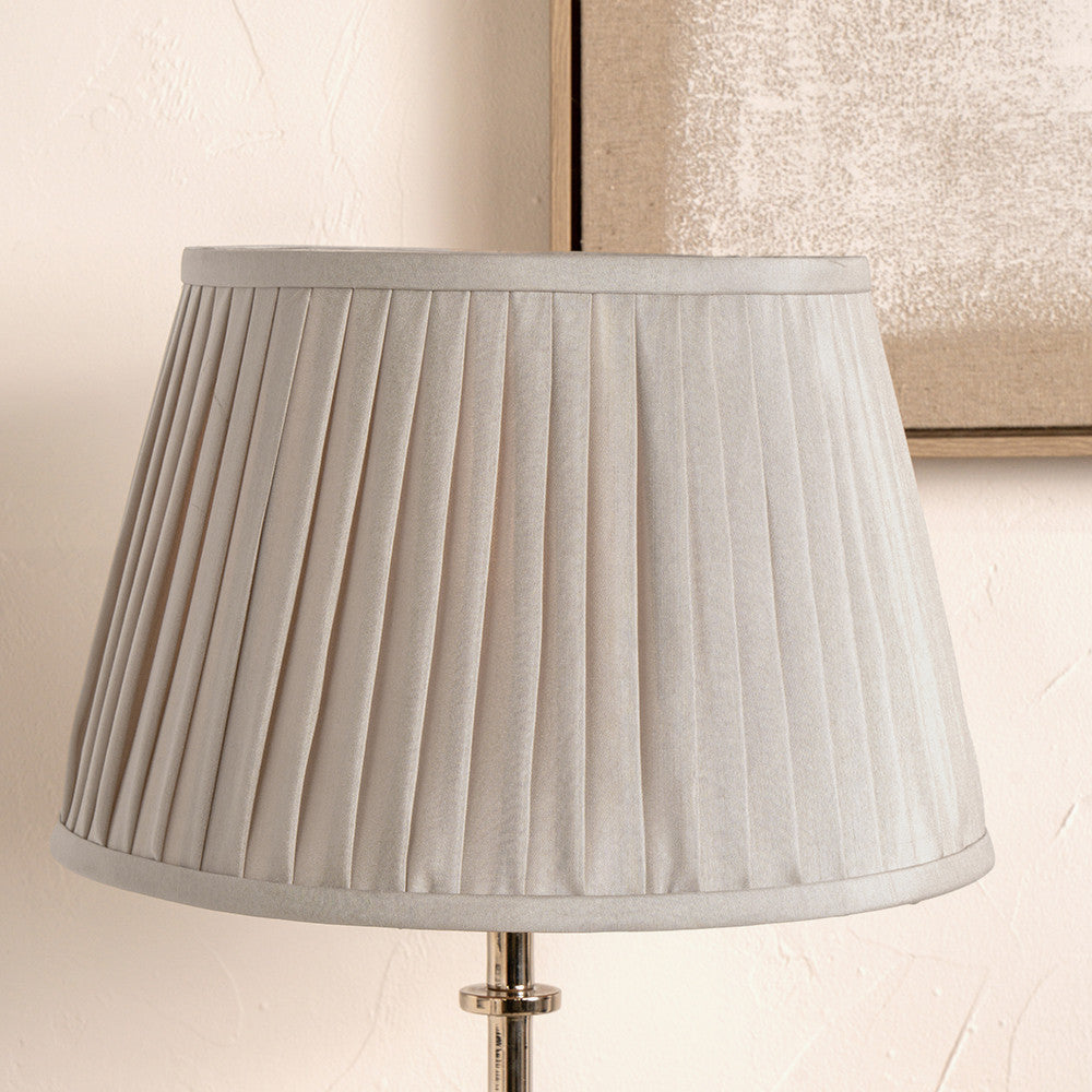 Lyndon 30cm Taupe Silk Mix Knife Pleat Tapered Lampshade