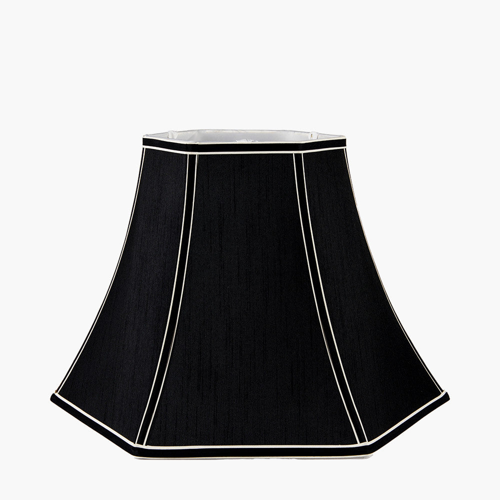 Lyla 30cm Black Silk Mix Bowed Lampshade