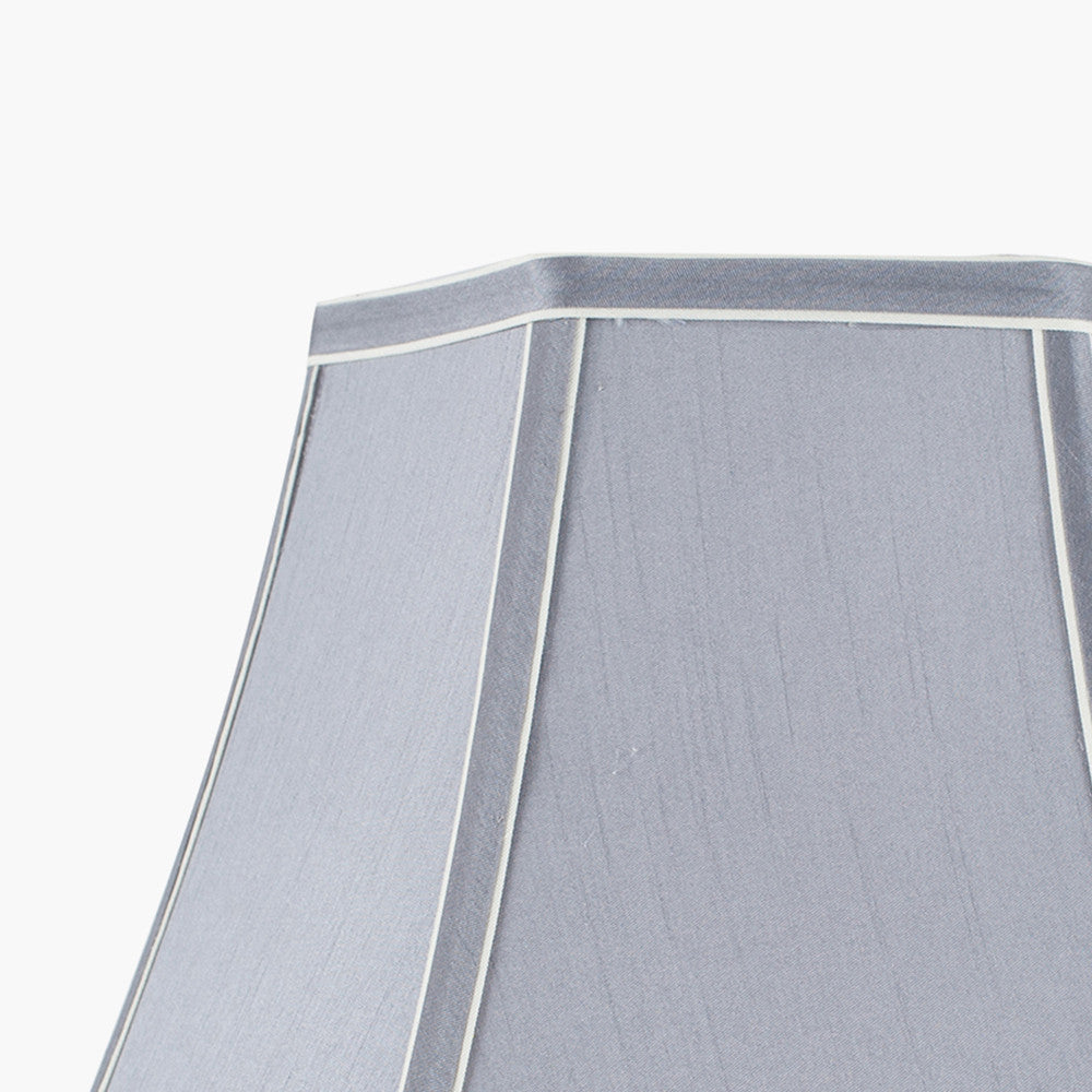 Lyla 45cm Steel Grey Polysilk Bowed Shade | OUTLET