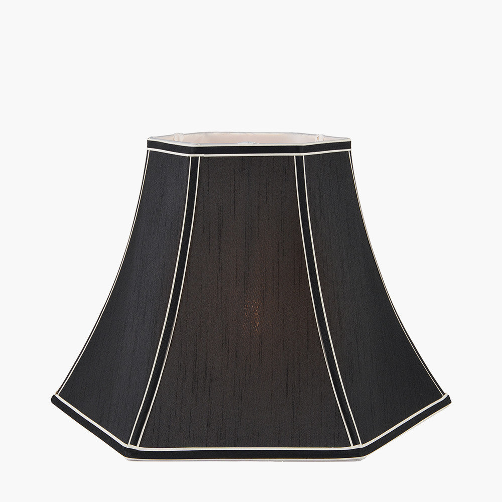 Lyla 45cm Black Silk Mix Bowed Lampshade