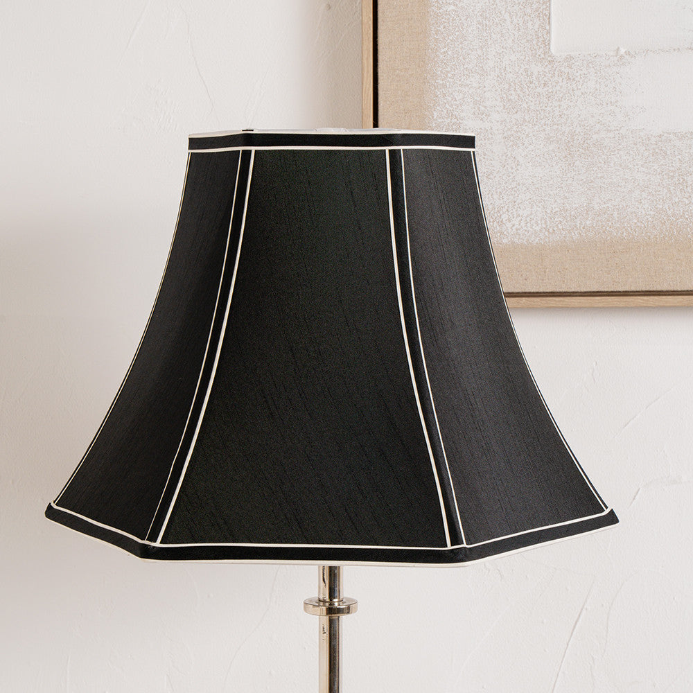 Lyla 40cm Black Silk Mix Bowed Lampshade