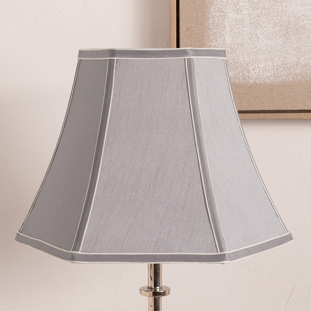 Lyla 40cm Steel Grey Polysilk Bowed Shade