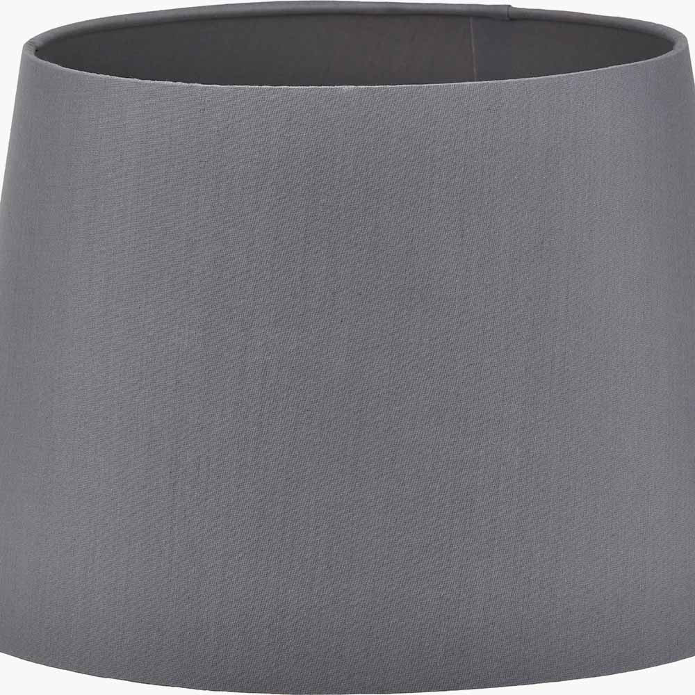 Adelaide 40cm Steel Grey Tapered Cotton Mix Lampshade