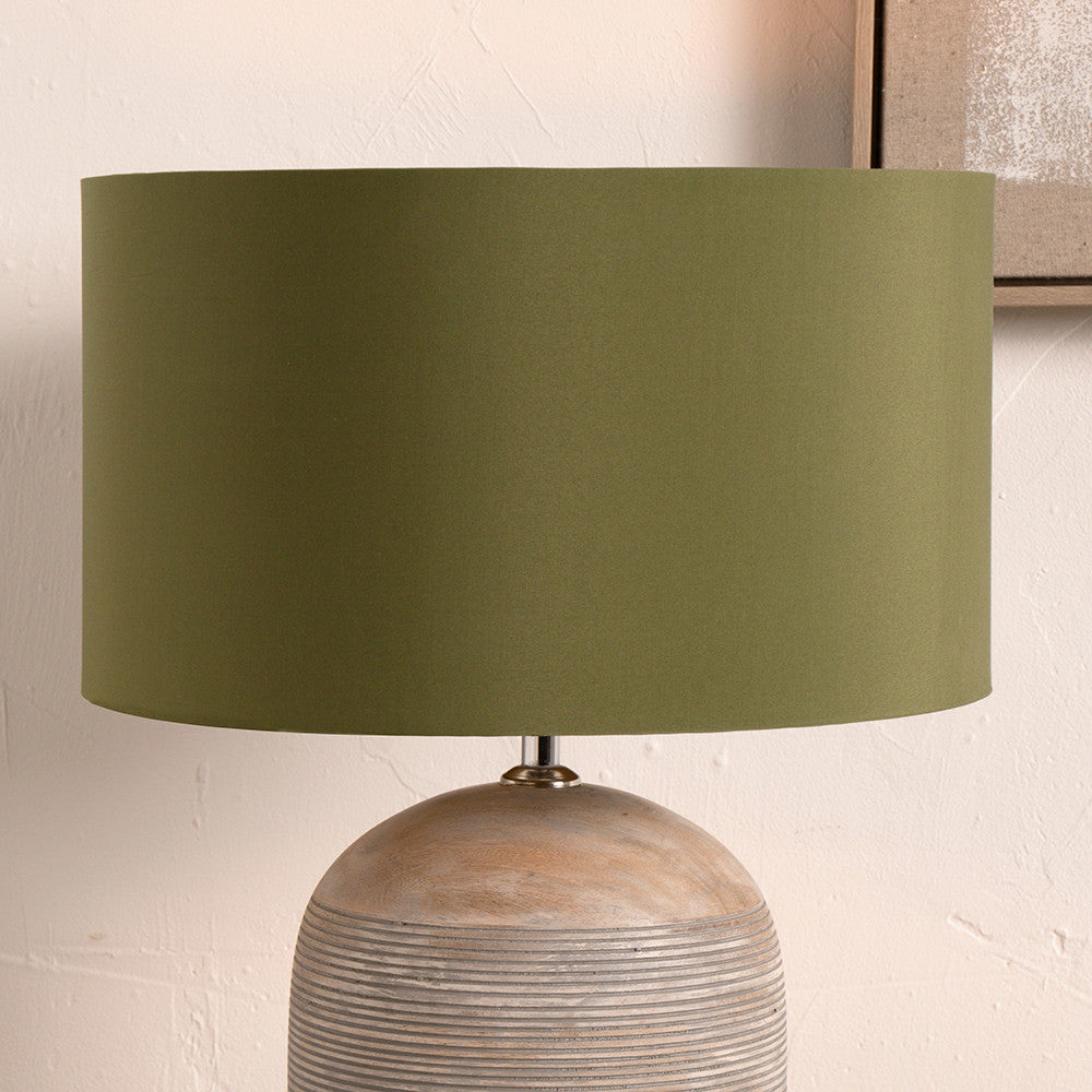 Harry 45cm Sage Poly Cotton Cylinder Drum Shade