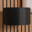 Zara 40cm Black Silk Cylinder Drum Shade