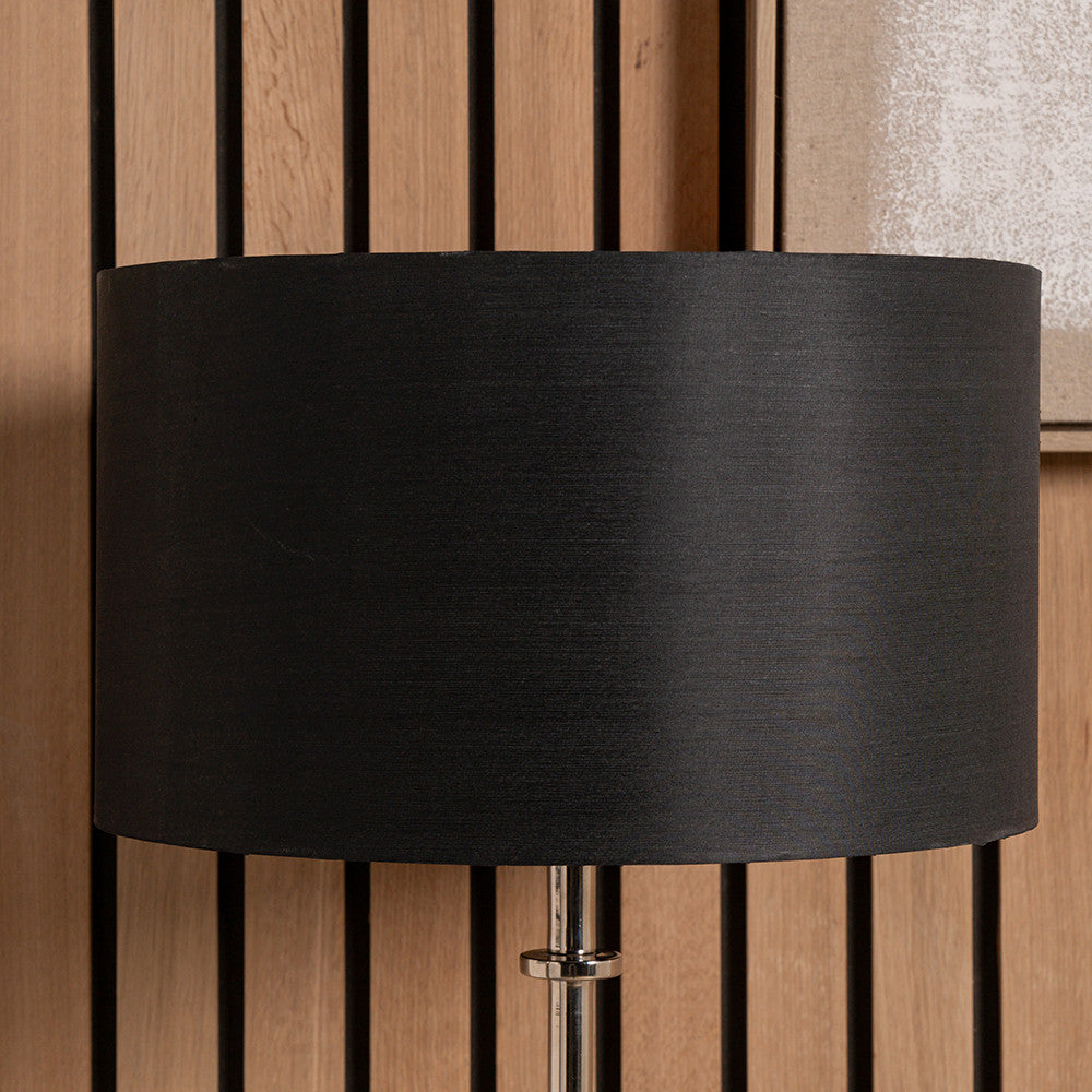 Zara 45cm Black Silk Lined Cylinder Shade