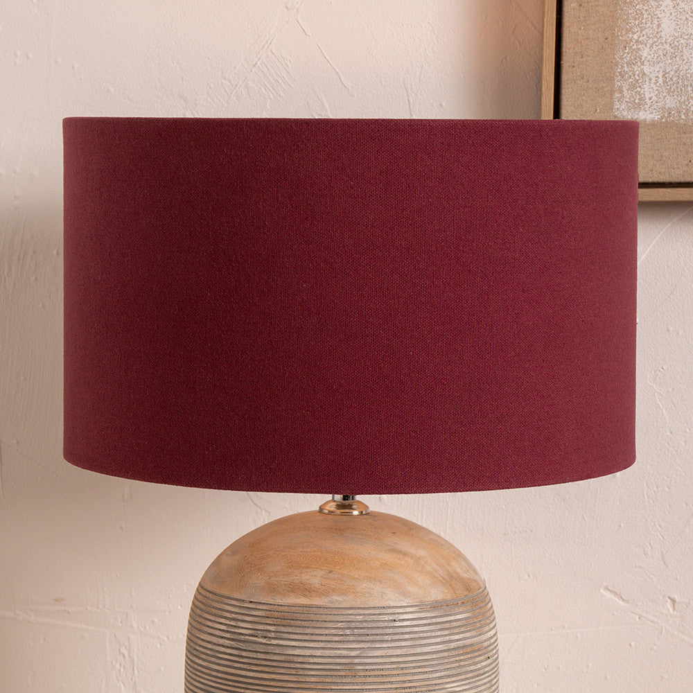 Henry 45cm Red Handloom Cylinder Shade