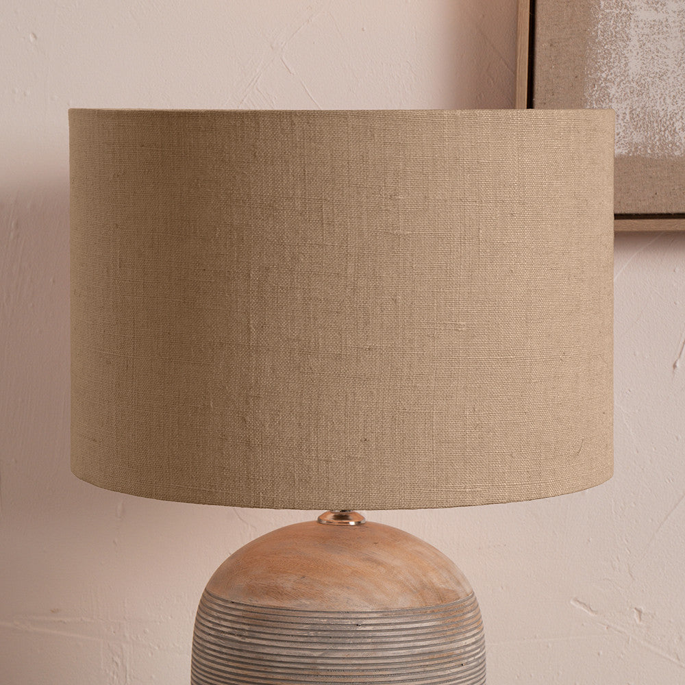 Edward 45cm Natural Linen Cylinder Shade