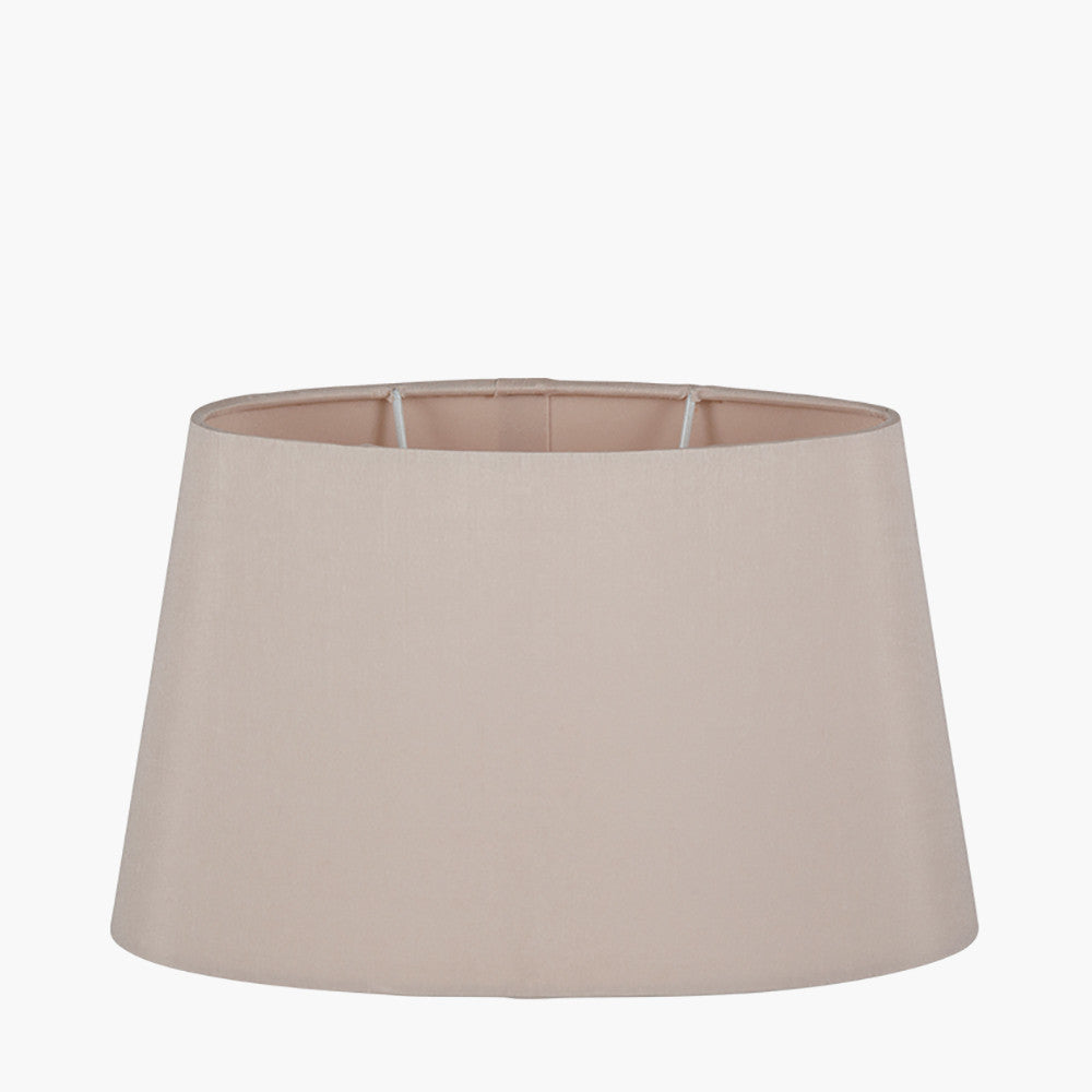 Martha 40cm Taupe Oval Silk Mix Tapered Lampshade