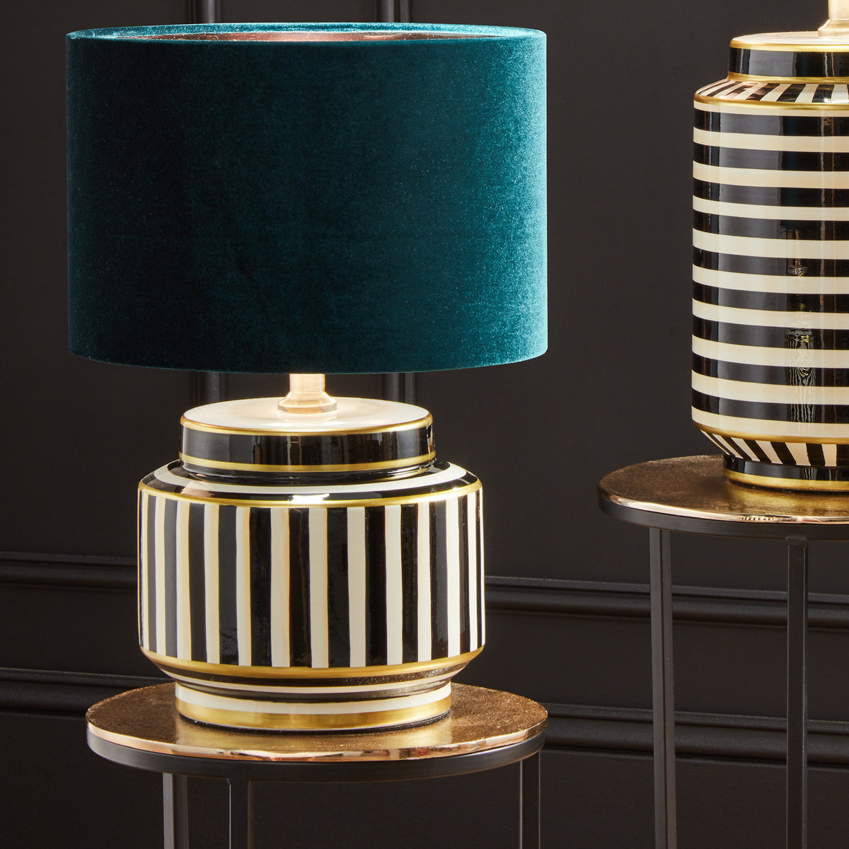 Bow 30cm Forest Green Velvet Cylinder Shade } OUTLET