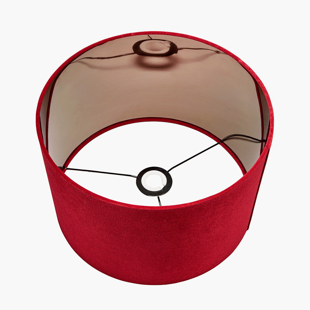 Bow 25cm Red Velvet Cylinder Shade