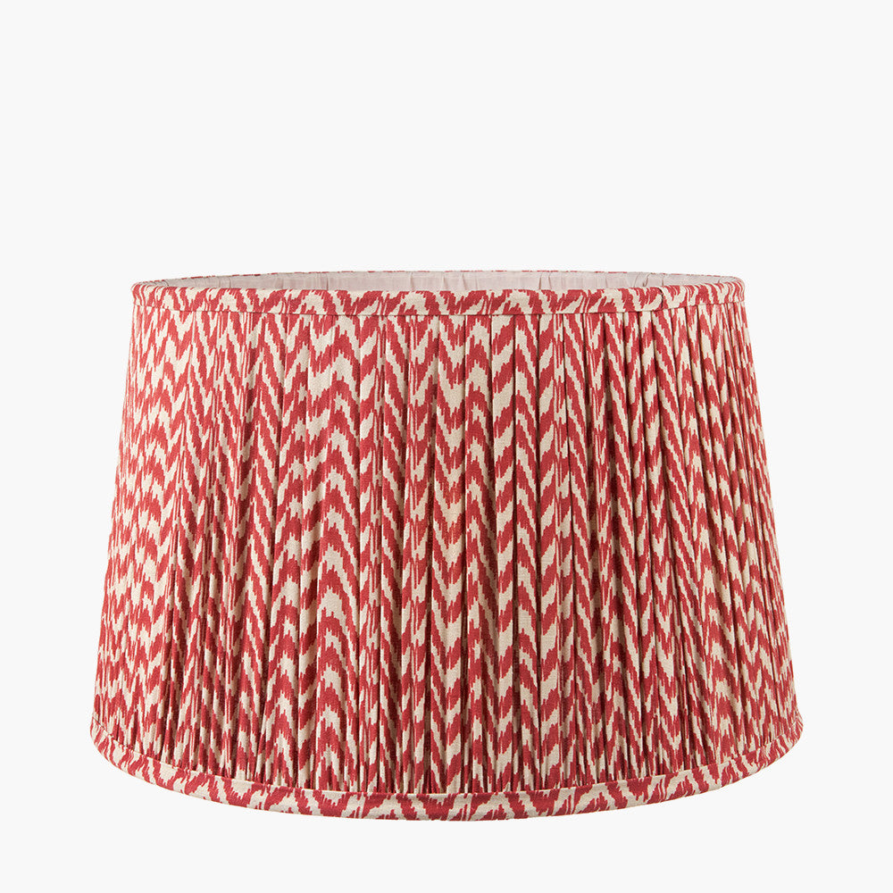 Vienna 40cm Chevron Mushroom Pleated Red Tapered Shade