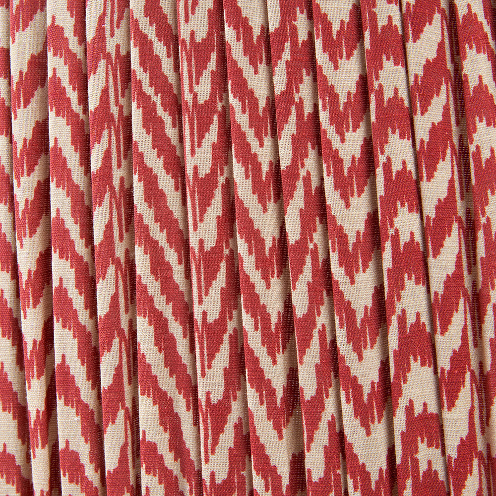 Vienna 40cm Chevron Mushroom Pleated Red Tapered Shade