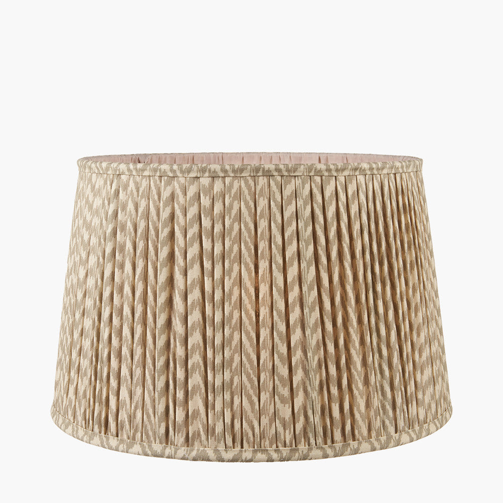 Vienna 30cm Chevron Mushroom Pleated Taupe Tapered Shade