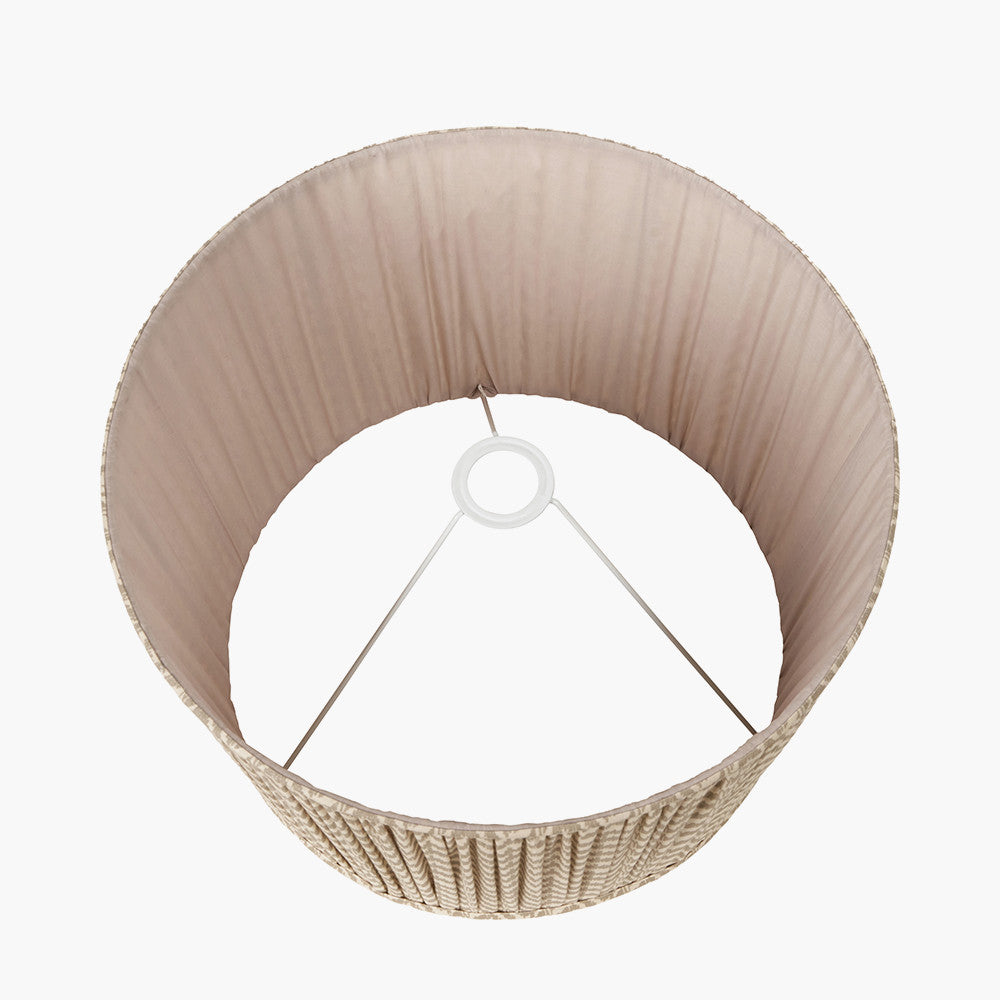 Vienna 30cm Chevron Mushroom Pleated Taupe Tapered Shade