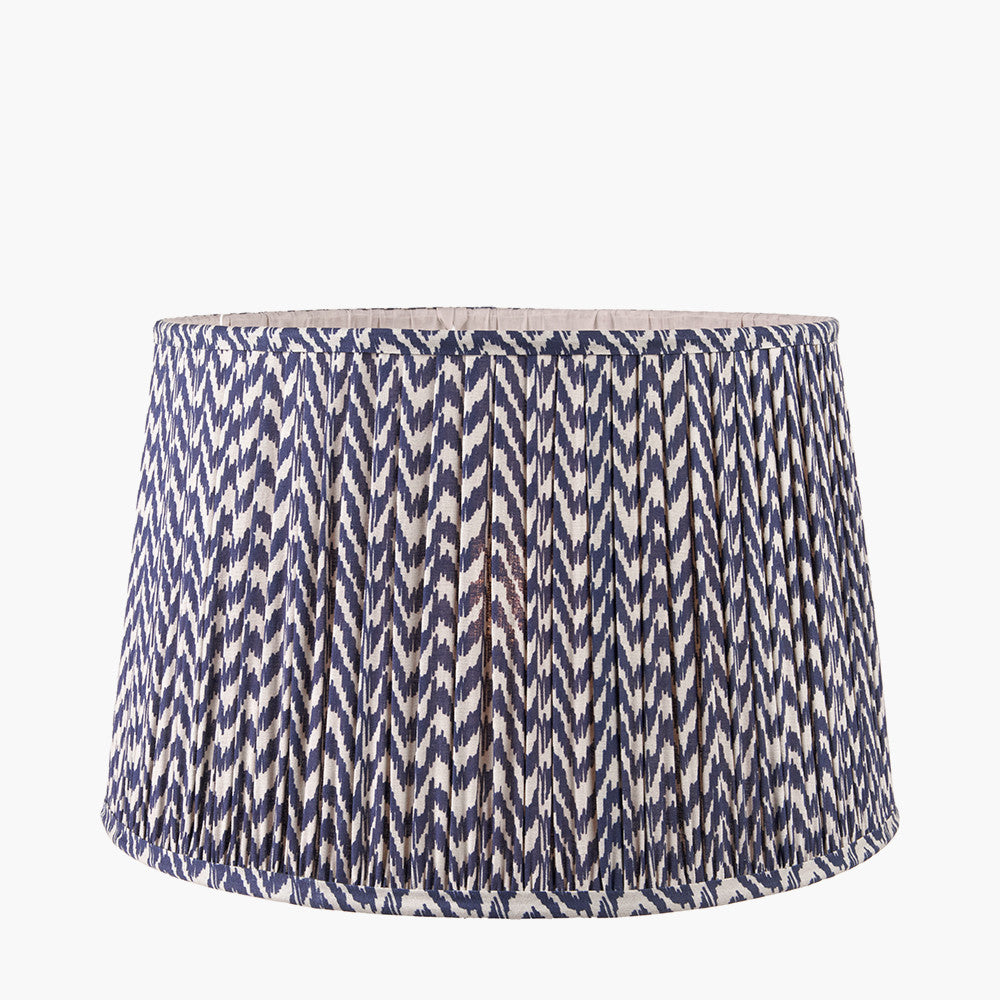Vienna 40cm Chevron Mushroom Pleated Blue Tapered Shade