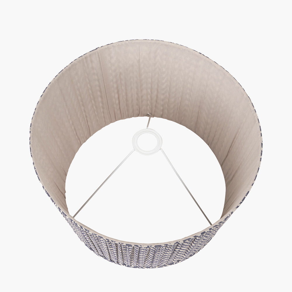 Vienna 40cm Chevron Mushroom Pleated Blue Tapered Shade