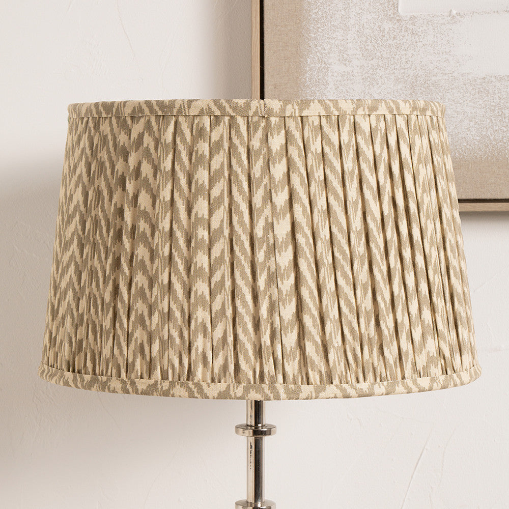 Vienna 40cm Chevron Mushroom Pleated Taupe Tapered Shade