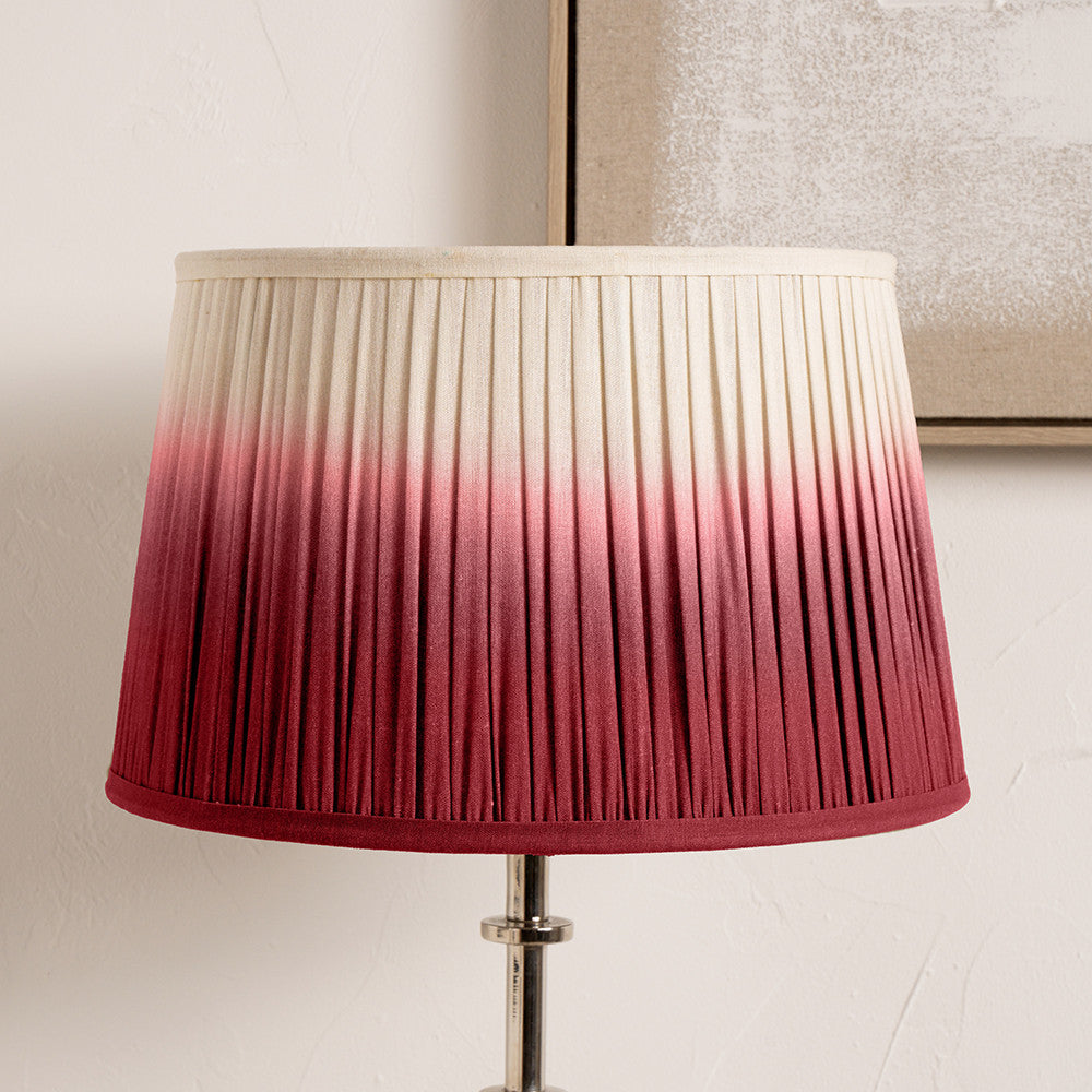 Scallop 30cm Red Ombre Soft Pleated Tapered Shade