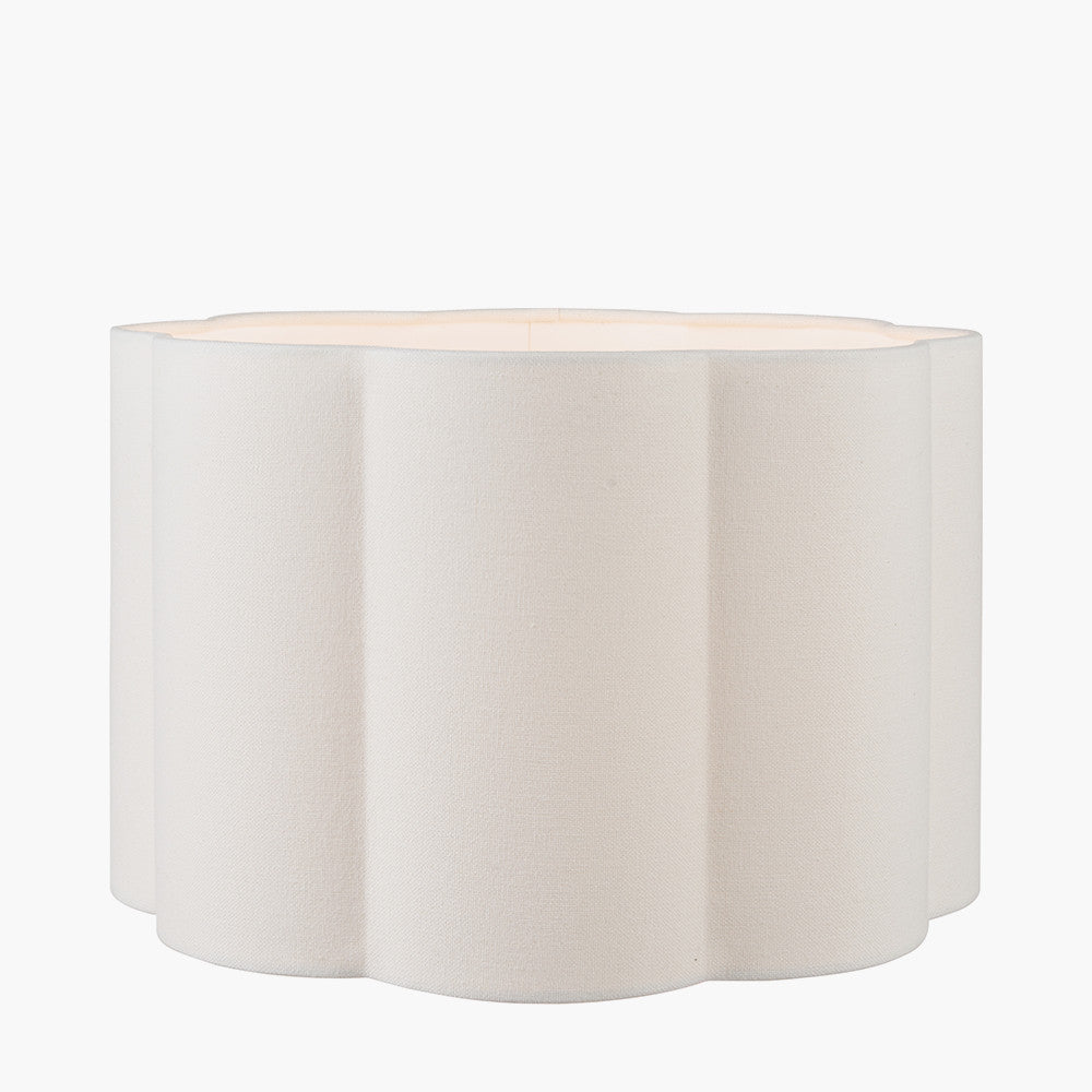 Bloom 30cm White Handloom Scalloped Cylinder Lampshade