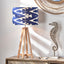 Lars 35cm Ocean Blue Ikat Patterned Cylinder Lampshade