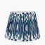 Izara 30cm Ocean Blue Ikat Patterned Mushroom Pleat Tapered Lampshade