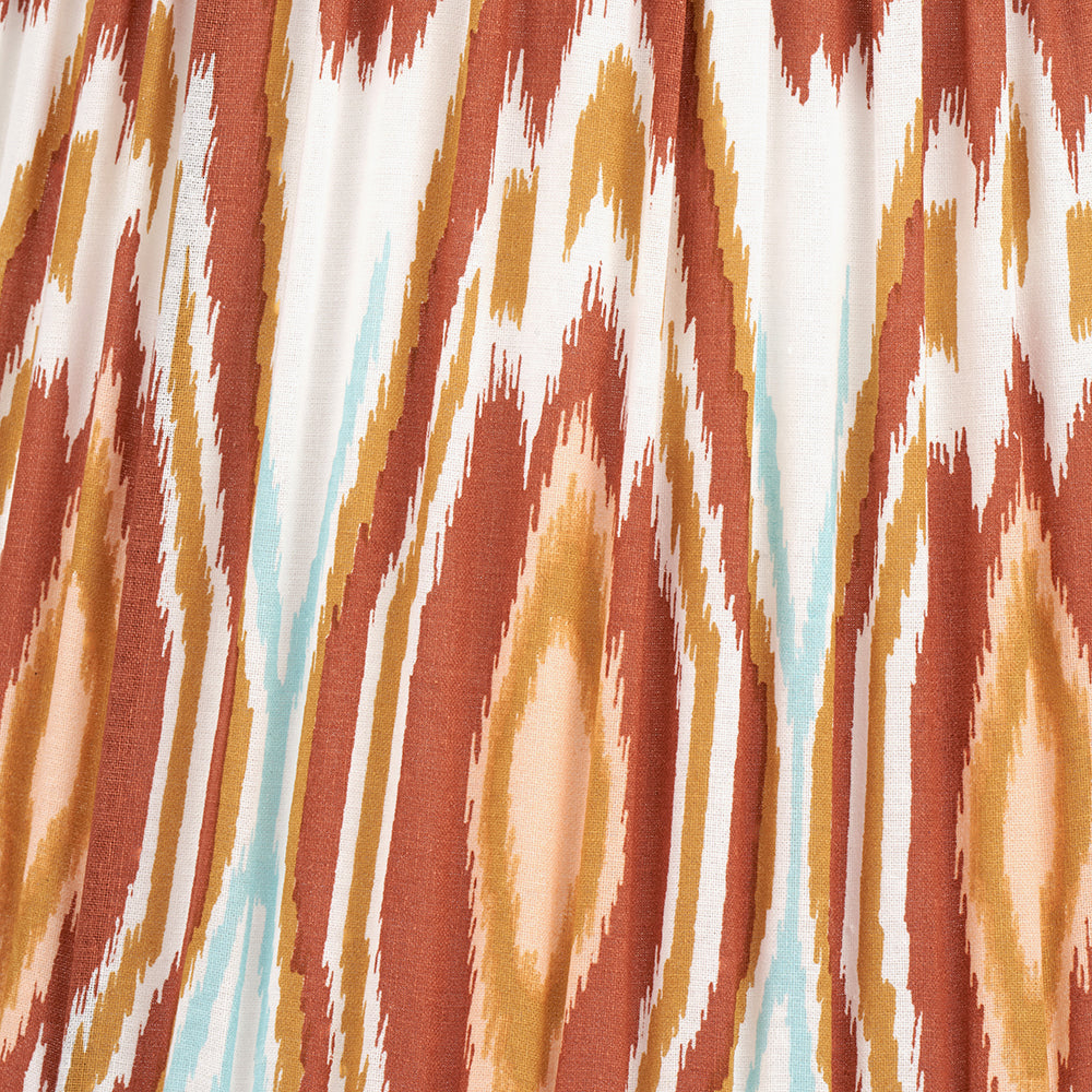 Izara 35cm Cinnamon Ikat Patterned Mushroom Pleat Tapered Lampshade