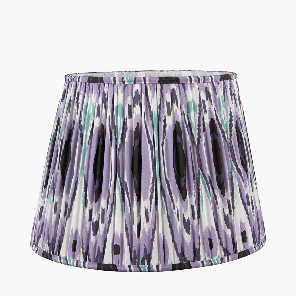 Izara 35cm Lilac Ikat Patterned Mushroom Pleat Tapered Lampshade