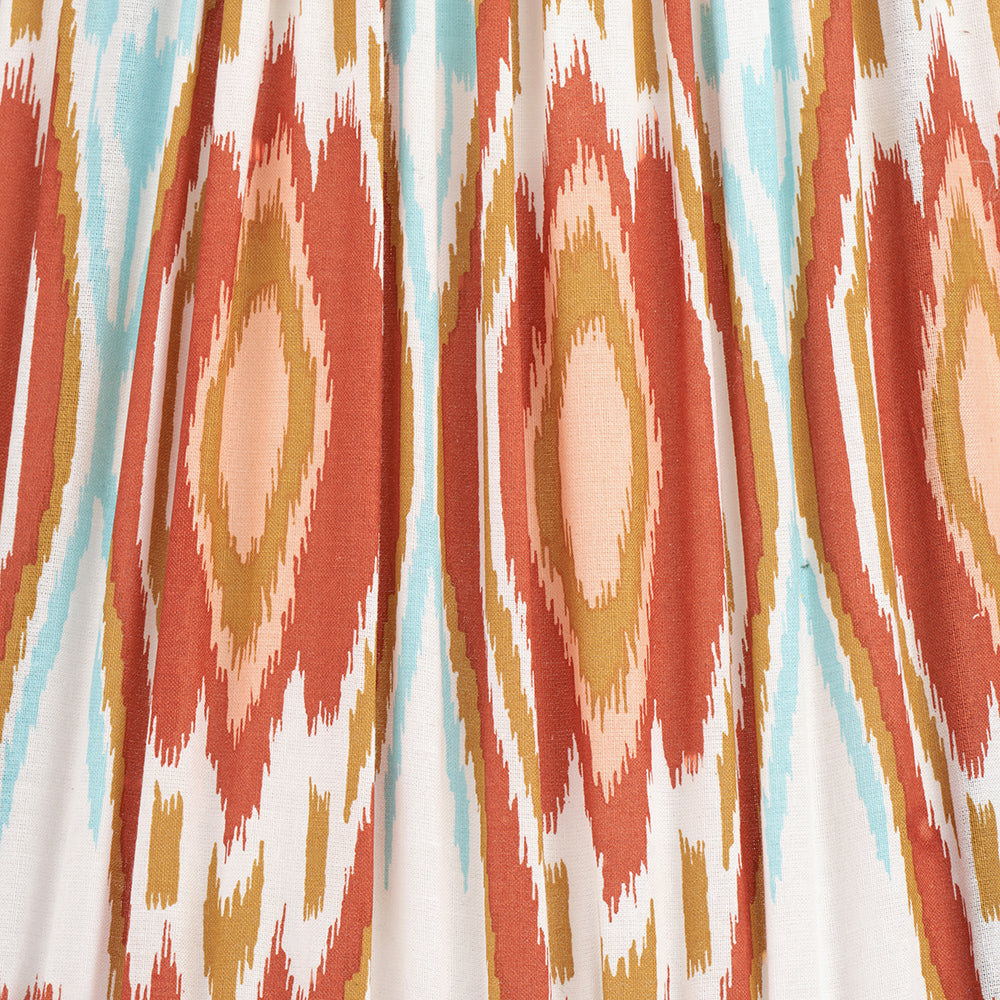 Izara 40cm Cinnamon Ikat Patterned Mushroom Pleat Tapered Lampshade