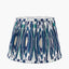Izara 40cm Ocean Blue Ikat Patterned Mushroom Pleat Tapered Lampshade