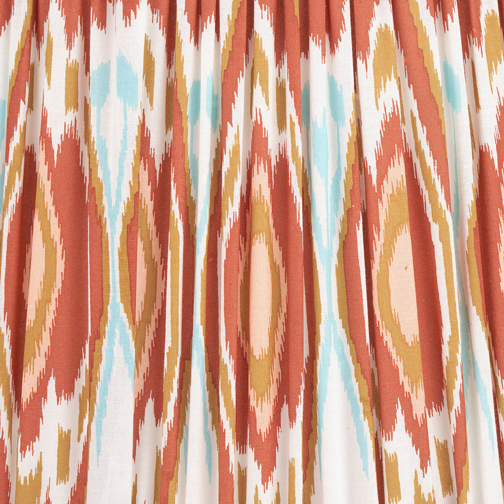 Izara 45cm Cinnamon Ikat Patterned Mushroom Pleat Tapered Lampshade