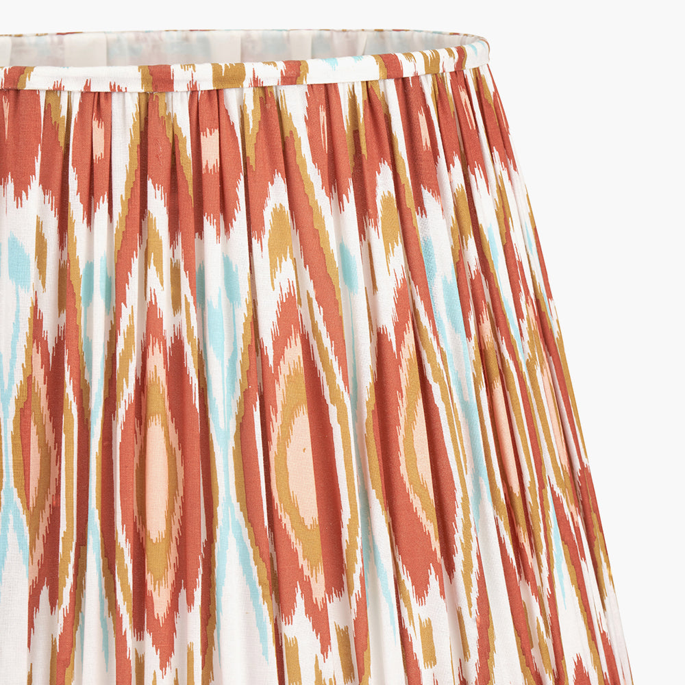 Izara 45cm Cinnamon Ikat Patterned Mushroom Pleat Tapered Lampshade