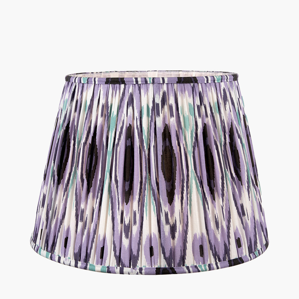 Izara 45cm Lilac Ikat Patterned Mushroom Pleat Tapered Lampshade