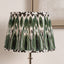 Izara 30cm Racing Green Ikat Patterned Mushroom Pleat Tapered Lampshade