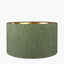 Stellan 30cm Green Slubbed Silk Mix Gold Lined Cylinder Lampshade