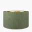 Stellan 35cm Green Slubbed Silk Mix Gold Lined Cylinder Lampshade