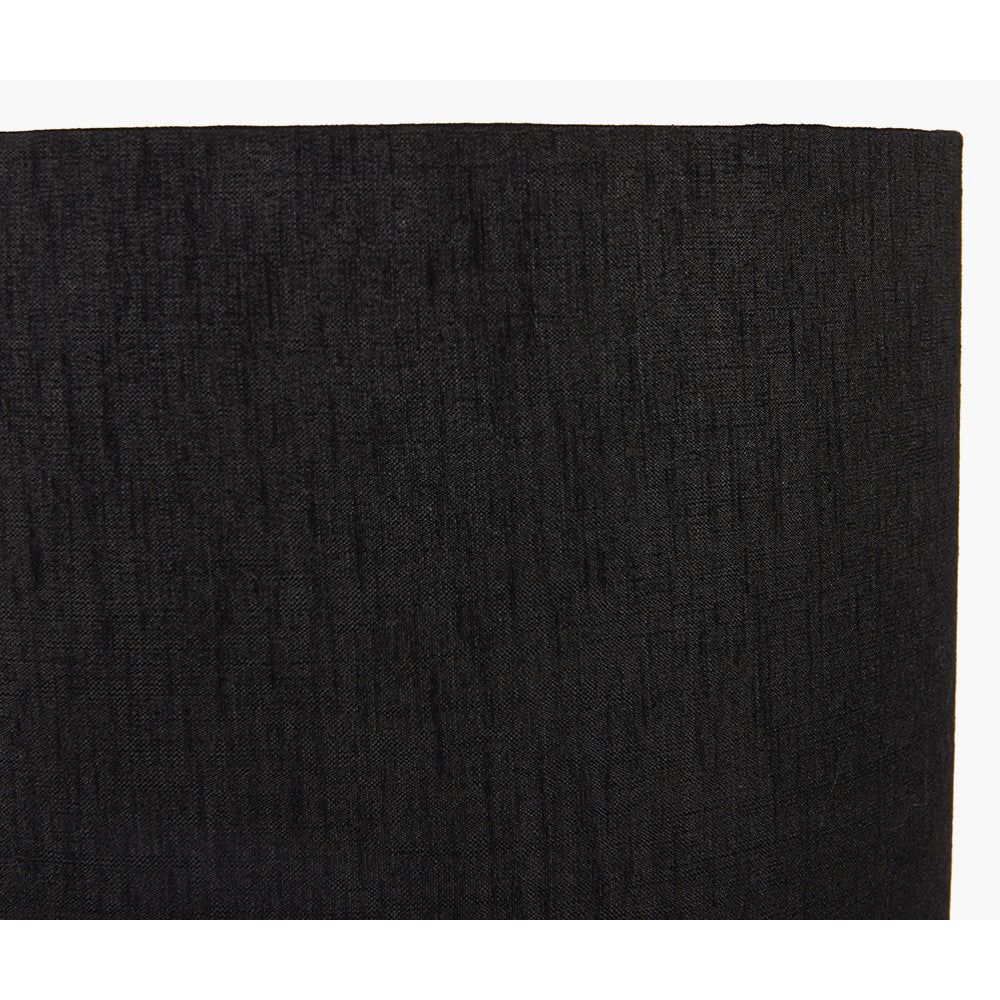 Stellan 40cm Black Slubbed Silk Mix Gold Lined Cylinder Lampshade