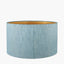 Stellan 40cm Duck Egg Slubbed Silk Mix Gold Lined Cylinder Lampshade