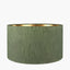 Stellan 40cm Green Slubbed Silk Mix Gold Lined Cylinder Lampshade