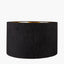 Stellan 45cm Black Slubbed Faux Silk Gold Lined Cylinder Lampshade