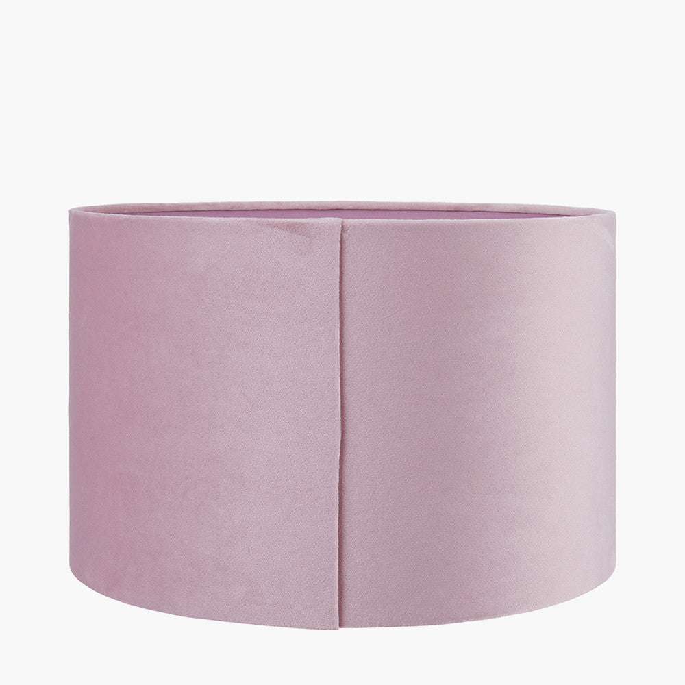 Rene 25cm Blush Velvet Cylinder Lampshade