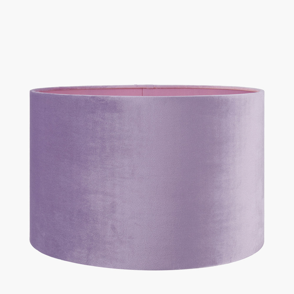 Rene 35cm Lilac Velvet Cylinder Lampshade
