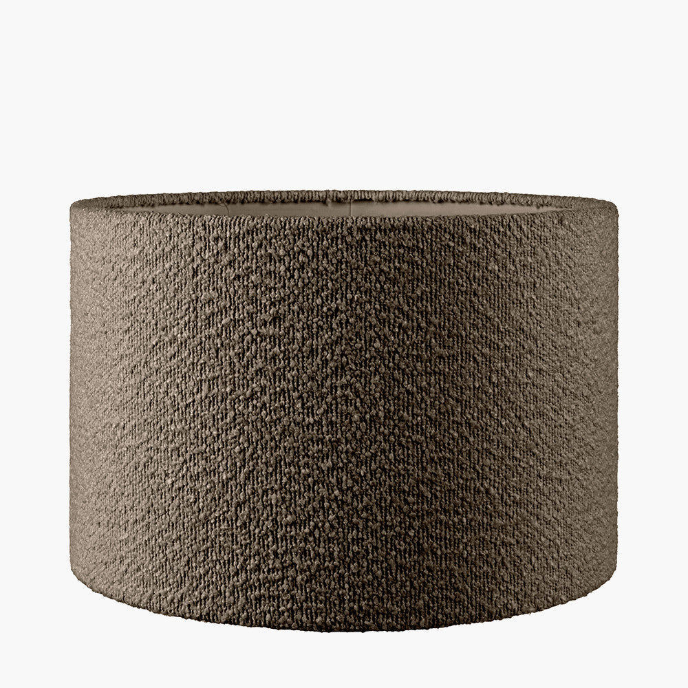 Rouen 30cm Mocha Brown Boucle Cylinder Lampshade
