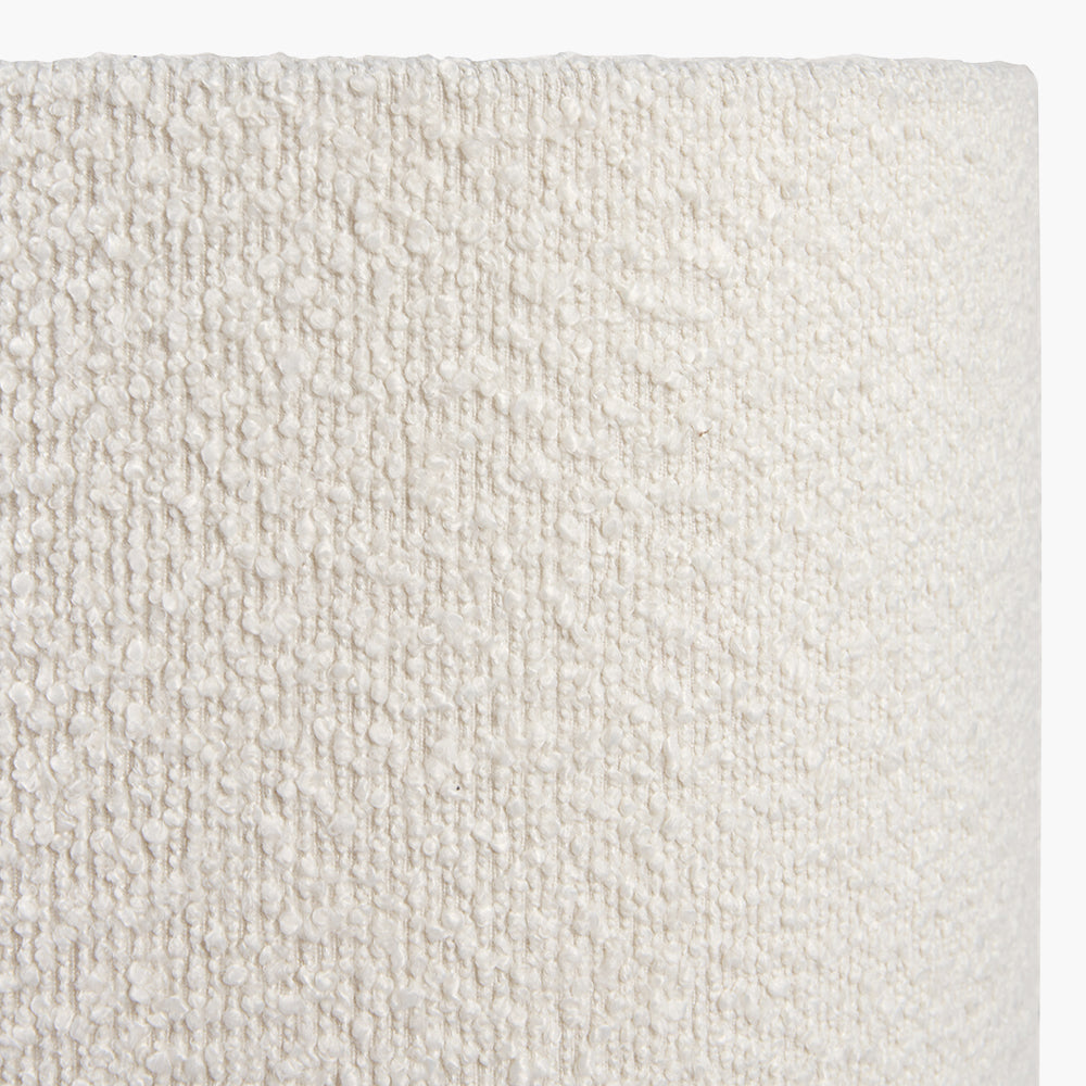Rouen 45cm White Boucle Cylinder Lampshade