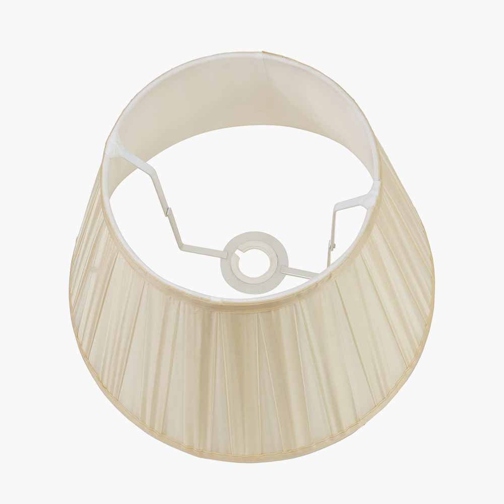 Maya 45cm Almond Silk Box Pleat Tapered Lampshade